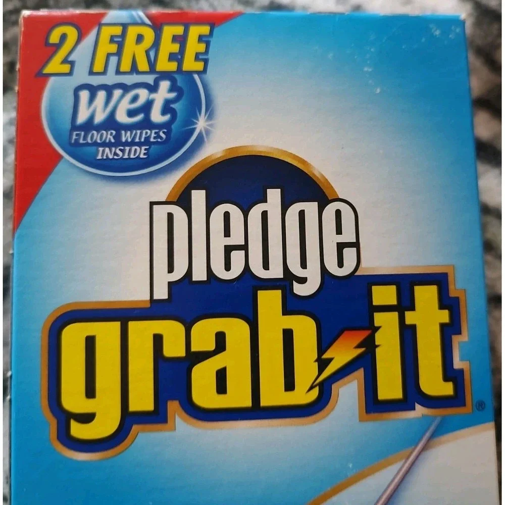 Pledge GRAB IT Sweeper with 10 Dry Cloths and 2 Wet Floor Wipes Unscented NOS